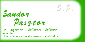 sandor pasztor business card